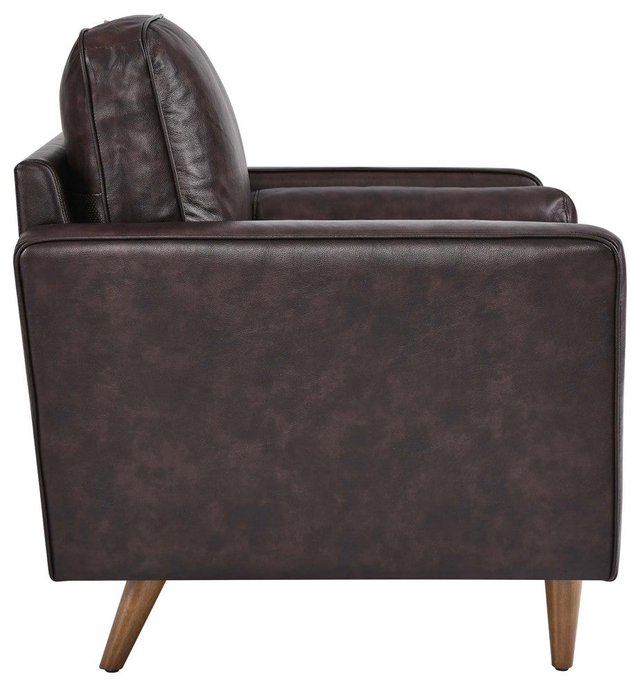 Valour Leather Armchair, Brown