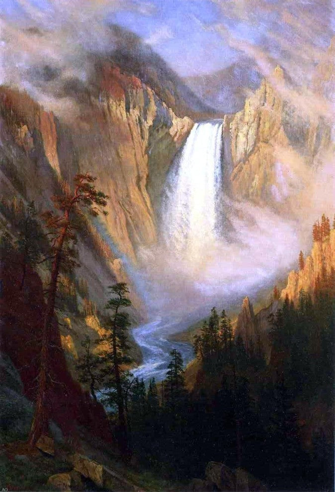 Albert Bierstadt Yellowstone Falls Premium Canvas Print