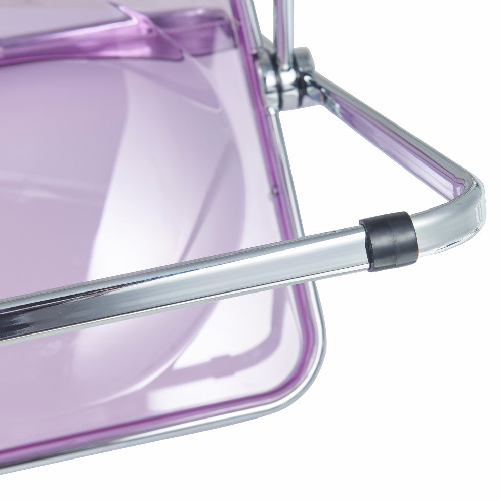 LeisureMod Lawrence 7-Piece Dining Set With Chairs and Dining Table, Magenta