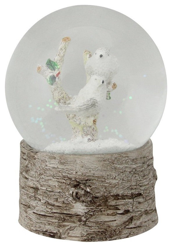 5.5" Musical White Doves on a Branch Christmas Snow Globe