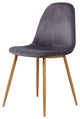 Midcentury Modern Velvet Upholstered Side Chairs, Set of 4, Gray