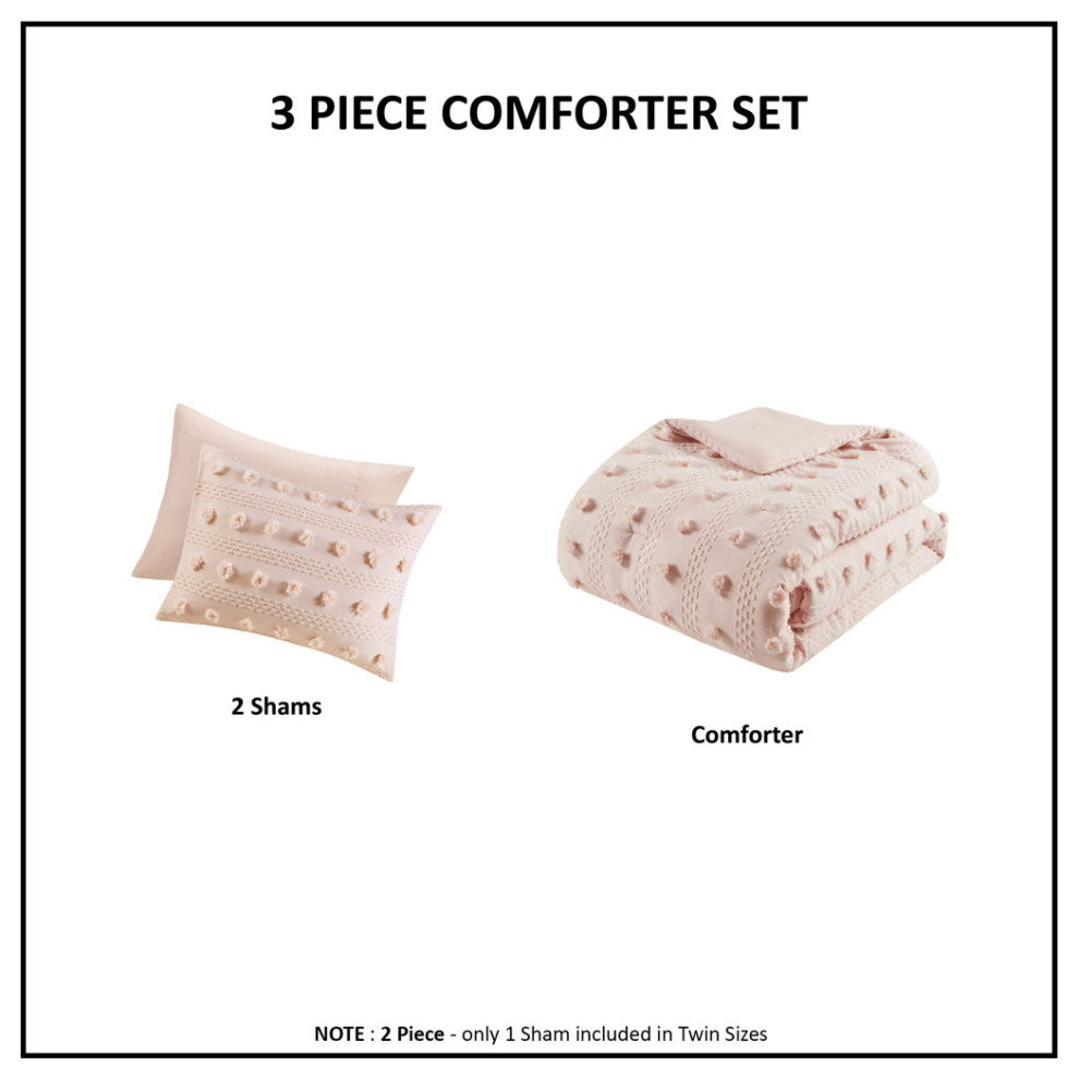 Intelligent Design Lucy Clip Jacquard Comforter Set, Pink