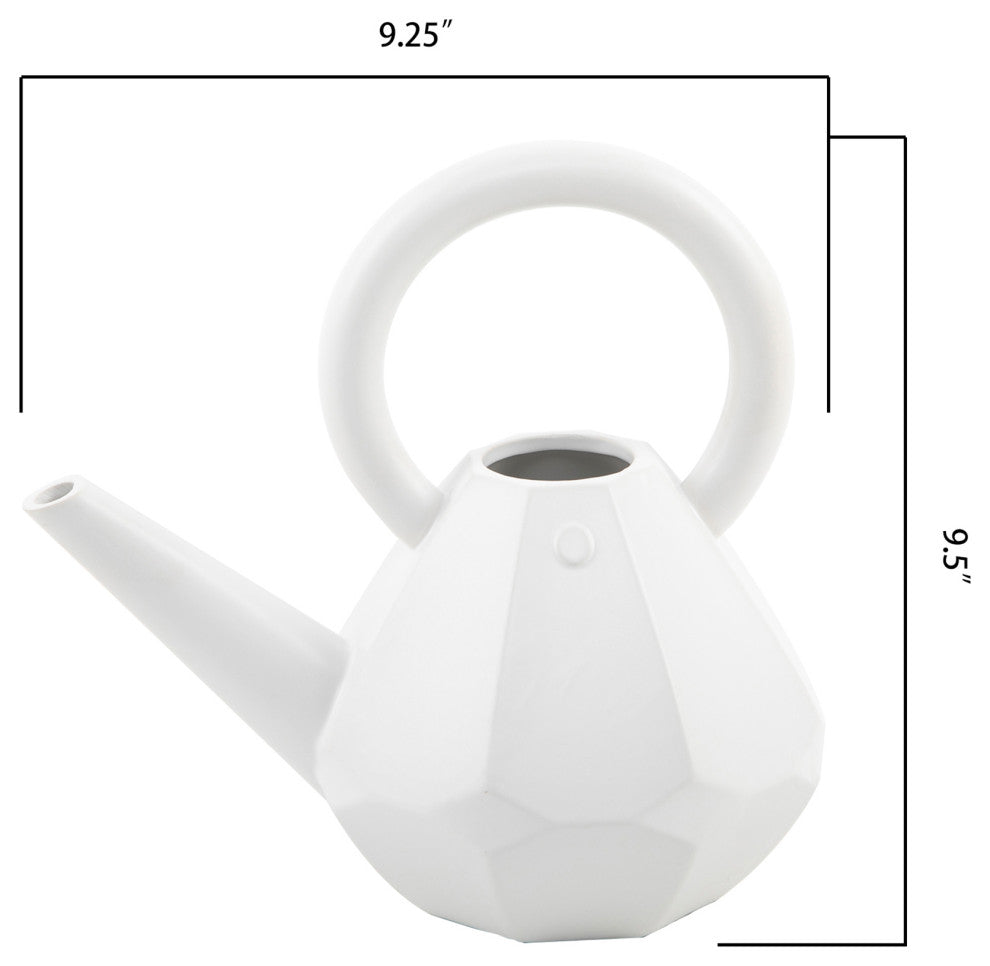 9.5" Mtwh Geo Ceramic Watering Can