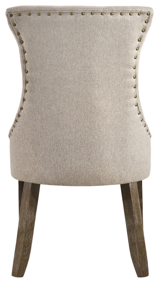 ACME Gabrian Dining Chair, Set of 2, Fabric and Reclaimed Gray