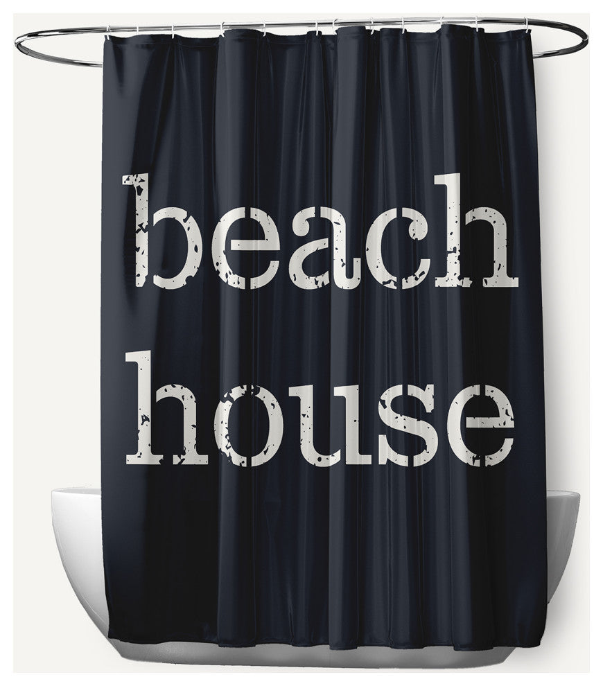 Beach House  Shark Blue 70" w x 73" h Shower Curtain