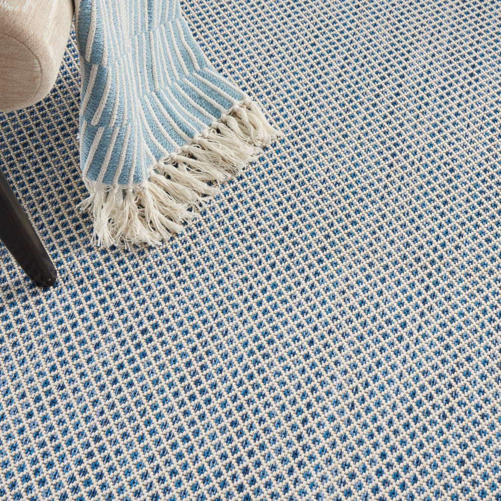 Nourison Courtyard 5' x 7' Ivory Blue Modern Area Rug