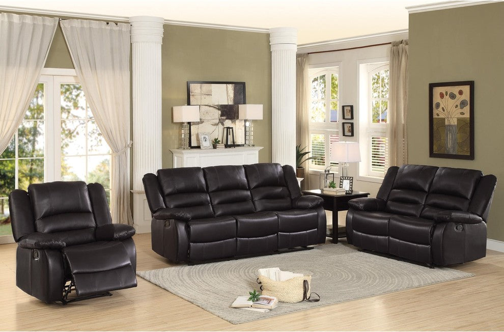 Jacoy Double Reclining Love Seat, Brown Leather