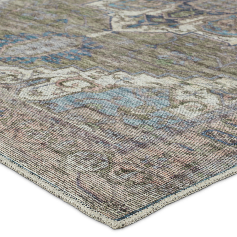 Vibe by Jaipur Living Chaplin Medallion Green/ Blue Area Rug 5'3"X8'