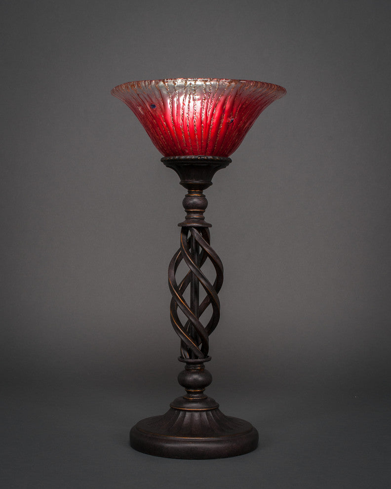 Elegante 1-Light Table Lamp, Raspberry Crystal