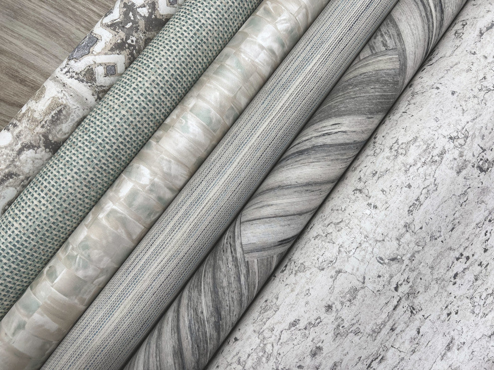 Hermosa Herringbone Blue Peel and Stick Wallpaper