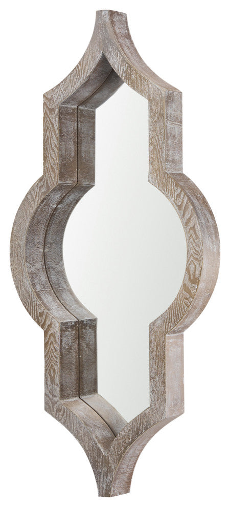 Tamanar 15.0x3.0x34.1 Light Brown Wood Frame Wall Mirror