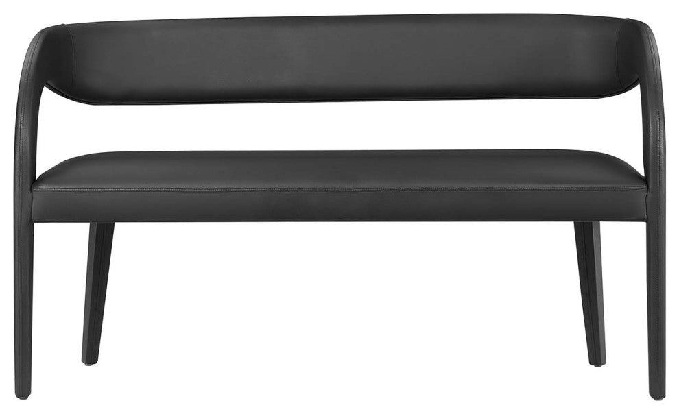Pinnacle Vegan Leather Accent Bench, Black