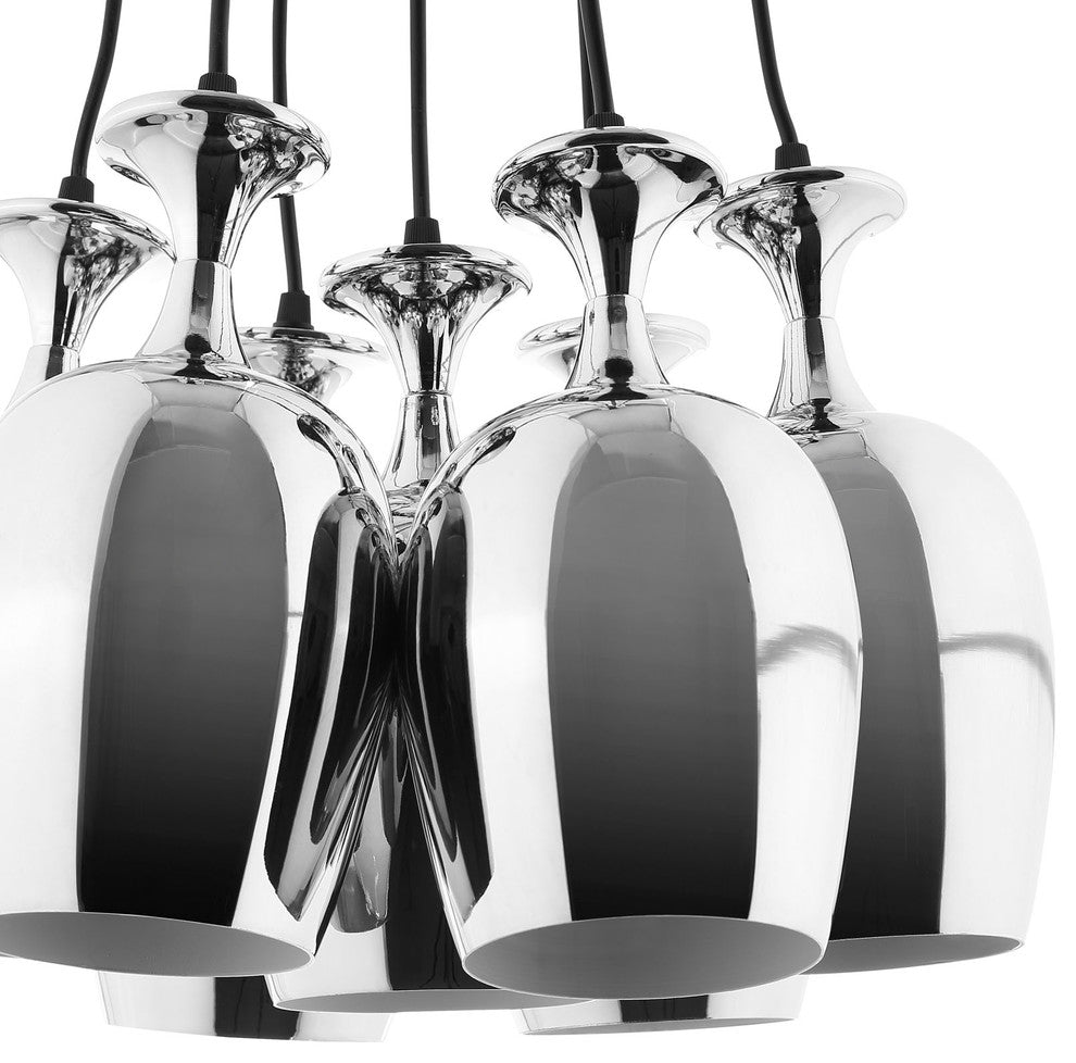 Modern Urban Contemporary Metal Chandelier Light, Silver Steel