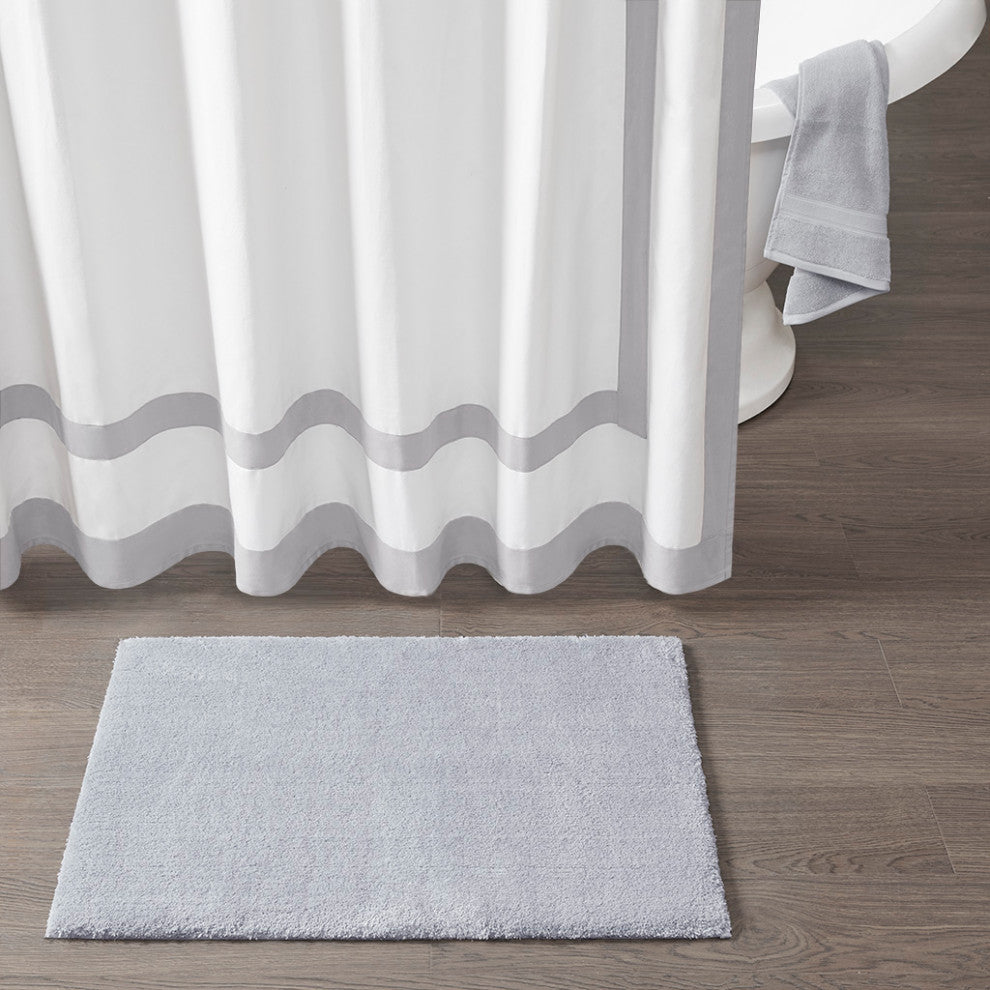 Madison Park Signature Marshmallow Bath Rug, Grey, 20x30"