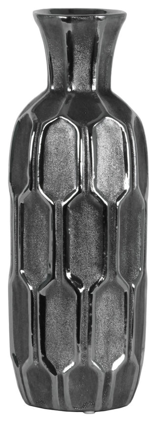 Duran Ceramic Vase, Silver, 14"