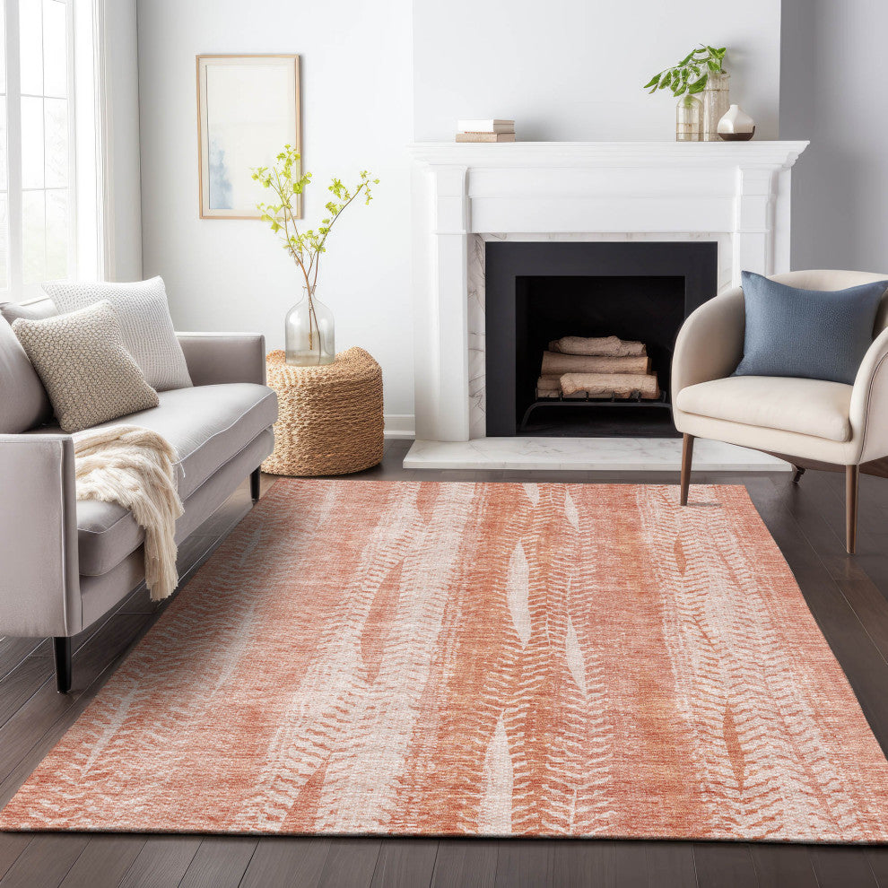 Premium Machine Washable Mayfield AMF694 Coral 9' x 12' Rug