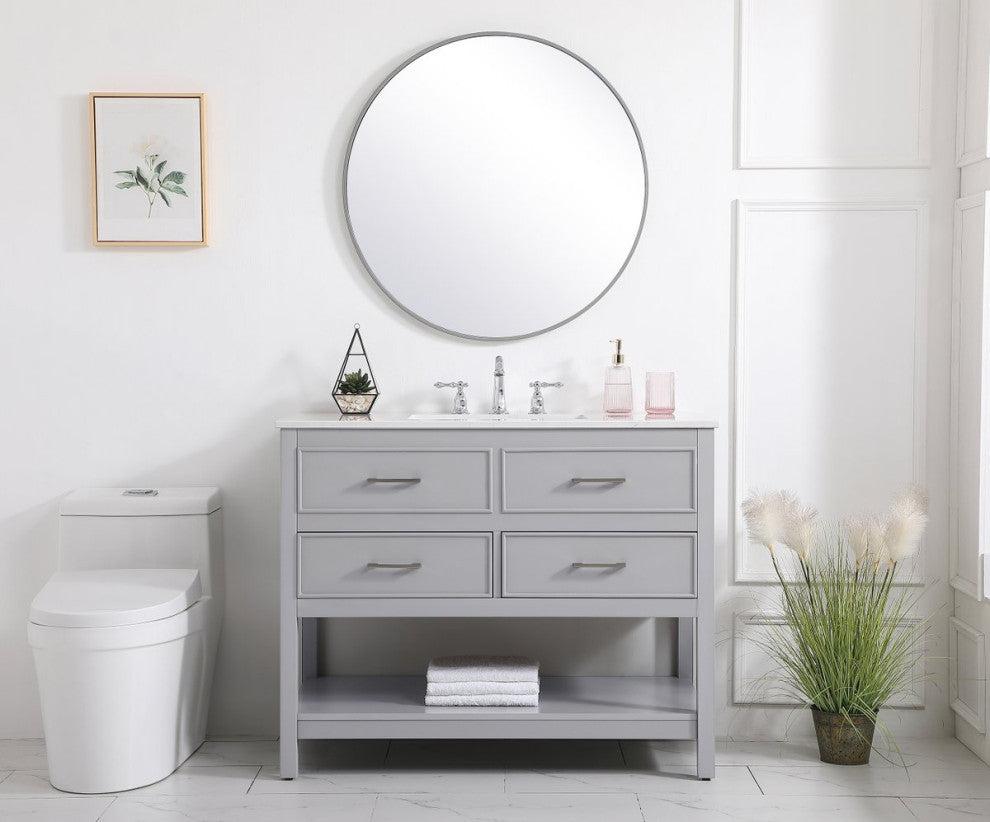 Home Living 42" Single Bathroom Vanity, Gray