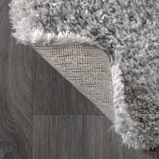 Aydin Solid Plush Shag Gray Area Rug, Gray, 2'x8'