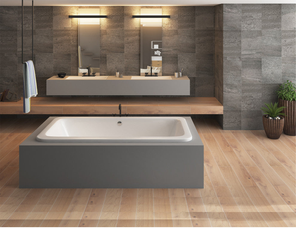 Malibu Roadknight Rectangle Combo Whirlpool and Air Bathtub 66x34x22 Biscuit