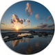 Sunset At La Perhouse Beach, Seashore Round Wall Art, 36"