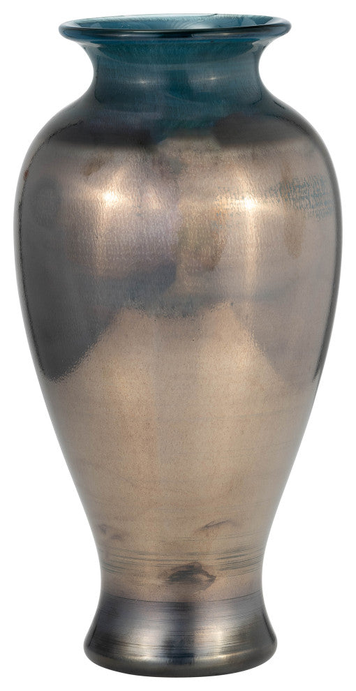 Glass, 12"H Olpe Vase, Teal