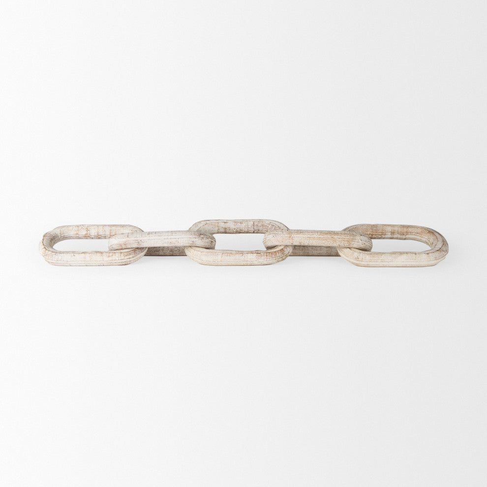 Alix 29.0Lx5.0Wx5.0H Beige Wooden Link Chain Decorative Object