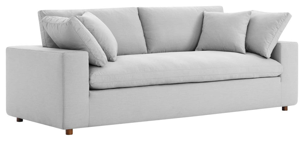 Commix Down Filled Overstuffed Sofa - Light Gray