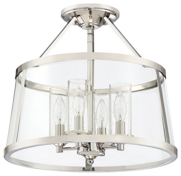 Barlow 4-Light Semi-Flush Mount, Polished Nickel