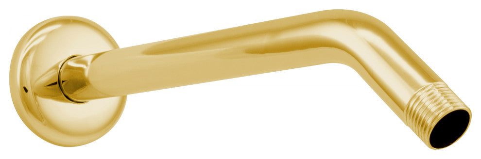 10" Shower Arm In Oil Rubbed Bronze, Polished Brass