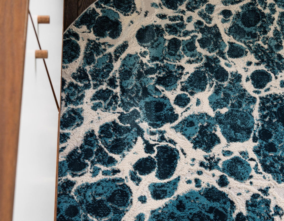 Unique Loom Oasis Breeze Area Rug, Blue, 6' 0 X 6' 0 Octagon