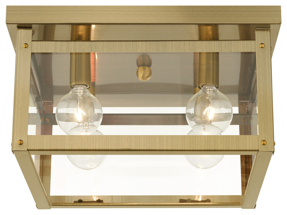 Antique Brass Rustic, Modern Farmhouse, Industrial, Nautical Flush Mount
