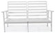 Leisuremod Walbrooke Patio Loveseat With White Aluminum Frame, Light Gray