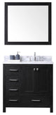 Virtu Caroline Premium 36" Single Bathroom Vanity, Zebra Gray, Mirror