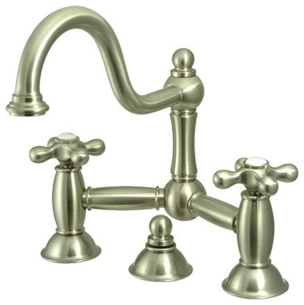Kingston Brass Bridge Bathroom Faucet, Brushed Nickel