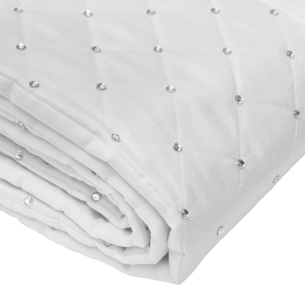 Vickerman Qtx190352 52" Ivory Quilt Stitch Jewel Christmas Tree Skirt