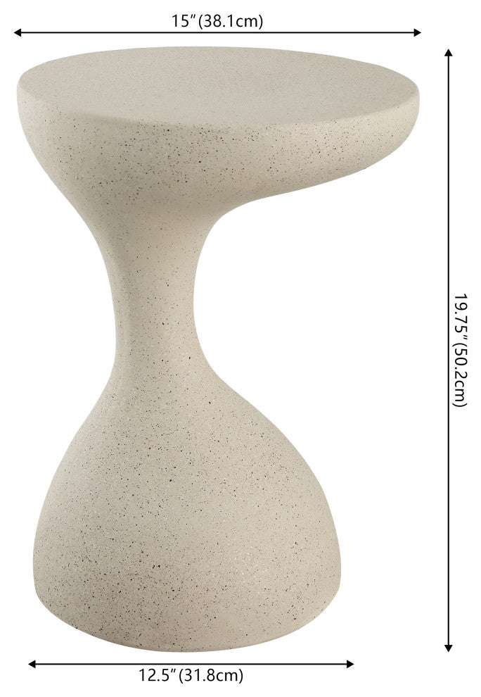Boracay 19.75" Modern Minimalist Indoor/Outdoor Resin Drink Table