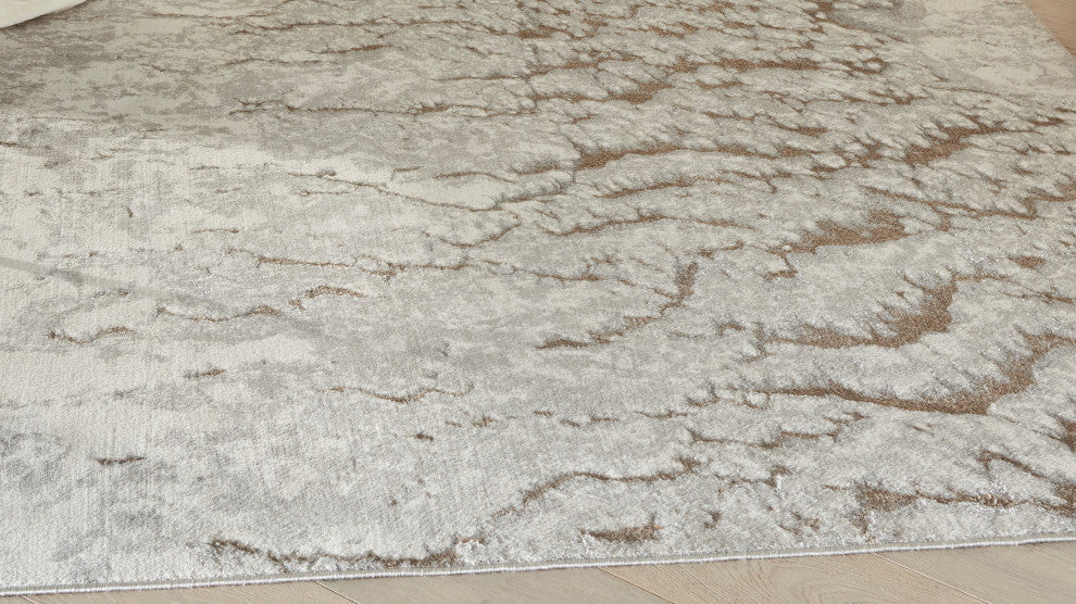 Nourison Glow 9' x 12' Grey Mocha Glam Indoor Rug