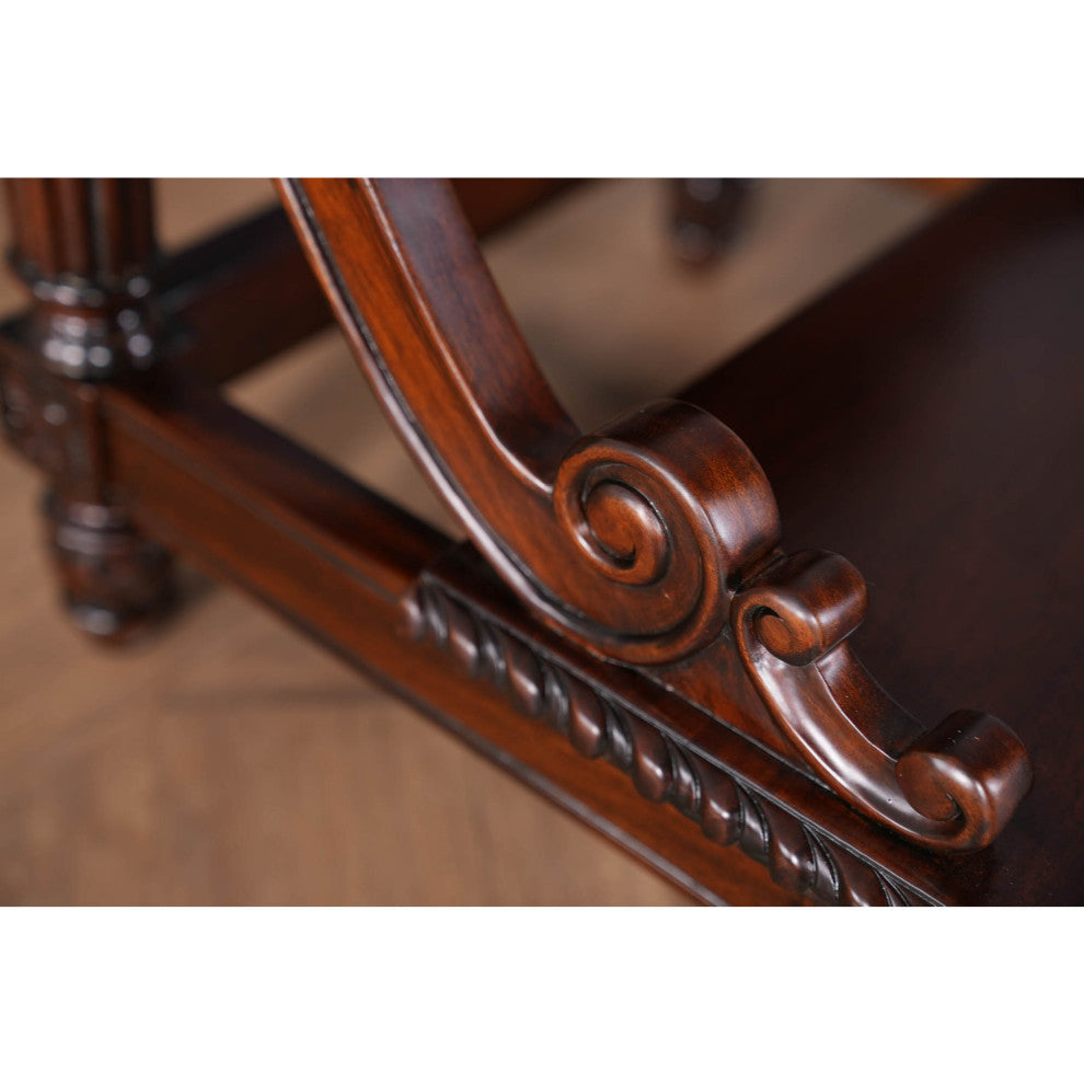 NBR101 Carved Mahogany Bed Step