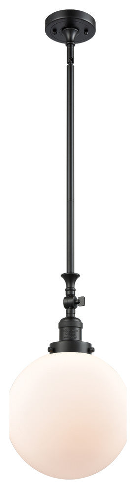 X-Large Beacon 1-Light Mini Pendant, Matte Black, Matte White