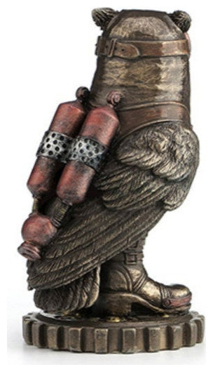 Steampunk Owl With Goggles And Jetpack - Figurine Statue by Veronese Design