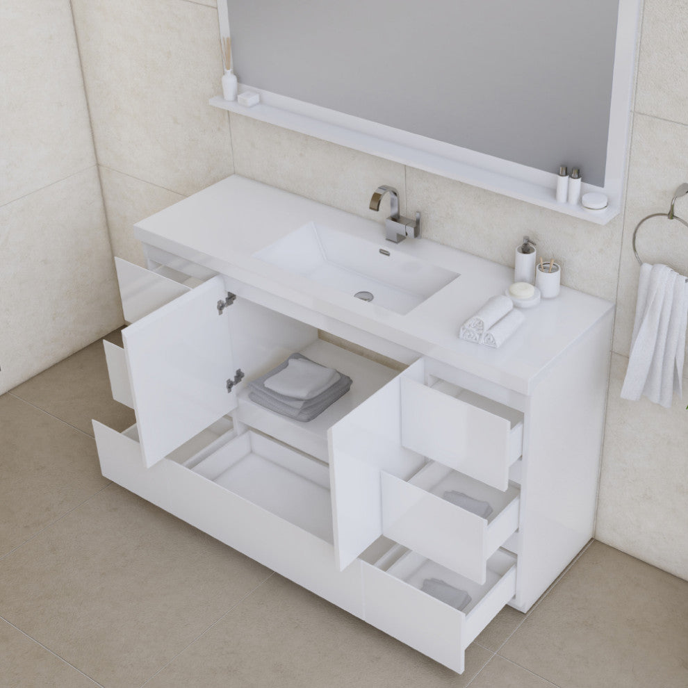 Paterno 60" Single Bathroom Vanity With Sink, White