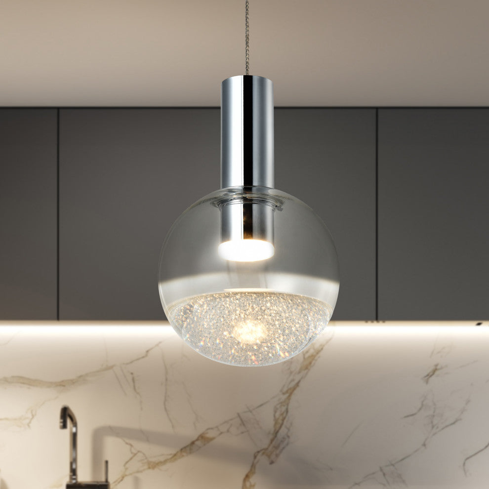 Sienna 5" ETL Certified Integrated LED Pendant Lighting Fixture, Polished Chrome