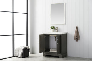 Vanity Art Bathroom Vanity With Sink & Top, Silver Grey, 30", White Ceramic