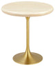 Lippa 20" Round Artificial Travertine Side Table, Gold Travertine