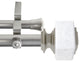 Aubree 1" Diameter Double Curtain Rod, Satin Nickel, 120-170"