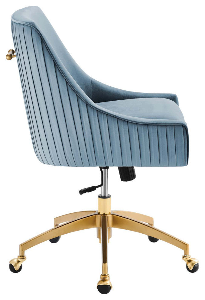 Discern Performance Velvet Office Chair, Light Blue