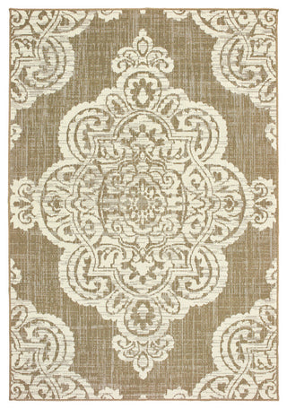 Oriental Weavers Sphinx Marina 5929J Outdoor Rug, Tan/Ivory, 5'3"x7'6"