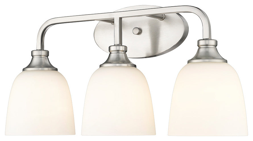 Alberta 3 Light 22" Brushed Nickel Bathroom Vanity Light