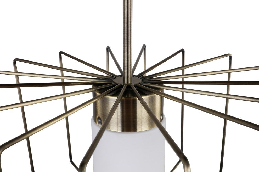 Woodbridge Lighting 19322CBRLE Tanner Drum Cage Pendant With Embedded LED