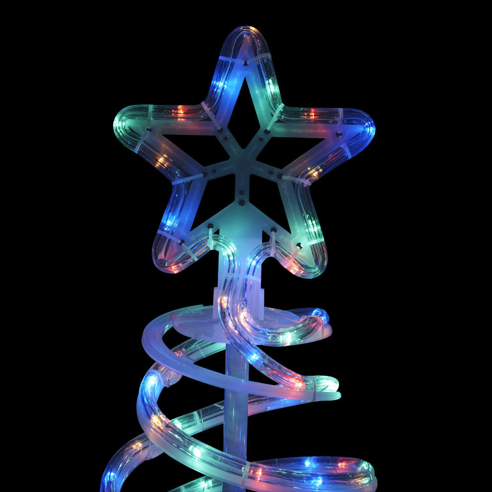 Spiral 5 Foot Christmas Tree with Multicolor LED Lights
